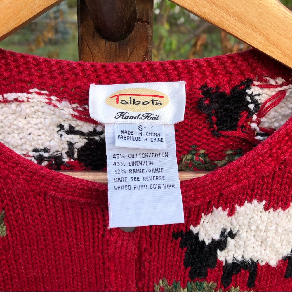Talbots Hand Knit Sheep Cardigan - Picture 3 of 6